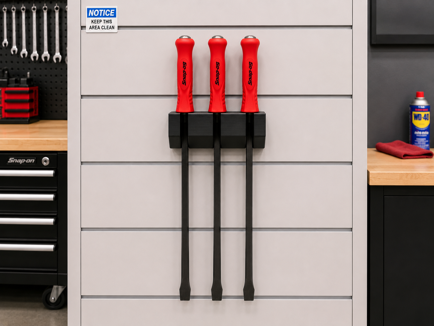 Magnetic Snap On Pry Bar Holder (Holds 3)