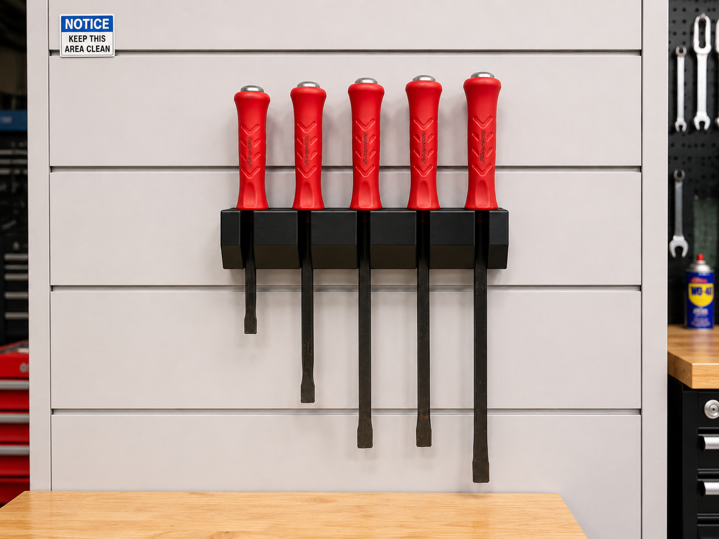 Magnetic Snap On Pry Bar Holder (Holds 5)